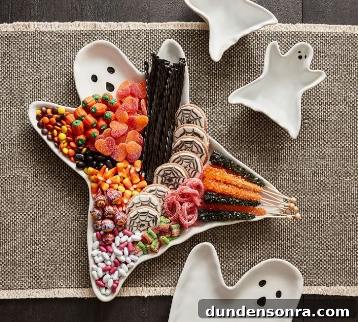 Top Halloween Home Decor Ideas to Transform Your Space 21 Ghost Serving Platter with candy