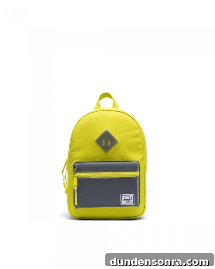Preschool Lunch and Classroom Essentials: What Every Parent Needs 19 yellow green Herschel backpack on white background