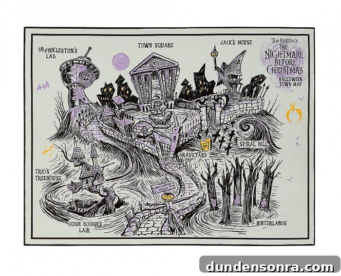 Nightmare Before Christmas Decorations, Games & Gear Guide 7 Nightmare Before Christmas Halloween Town Map