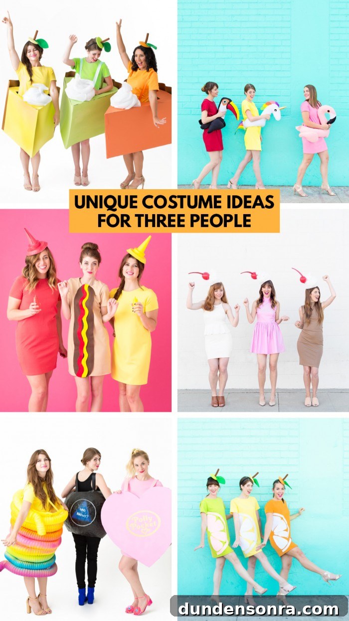 Creative Halloween Costume Ideas for Groups of 3 38 Collage of costumes for three people