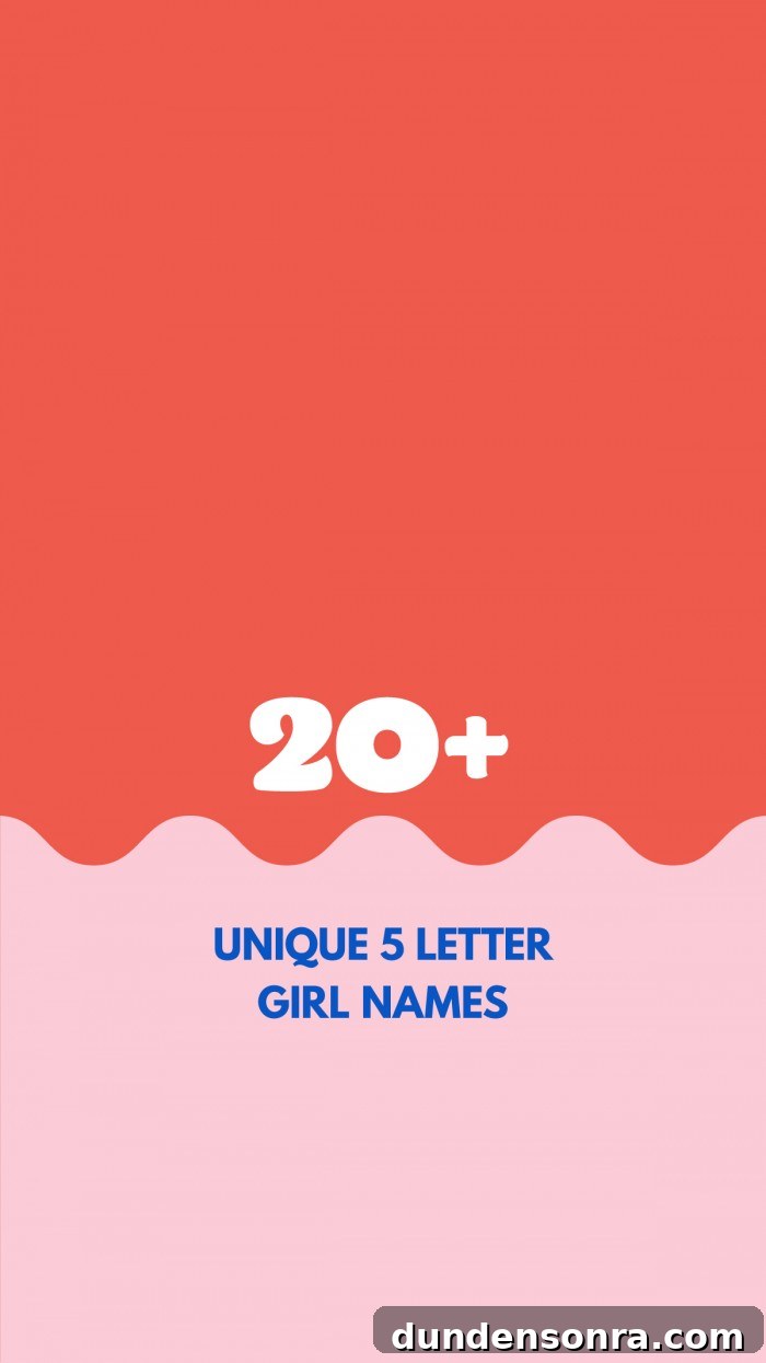 Rare Four-Letter Girl Names with Meaning and Charm 5 Graphic Saying Unique 5 Letter Girl Names