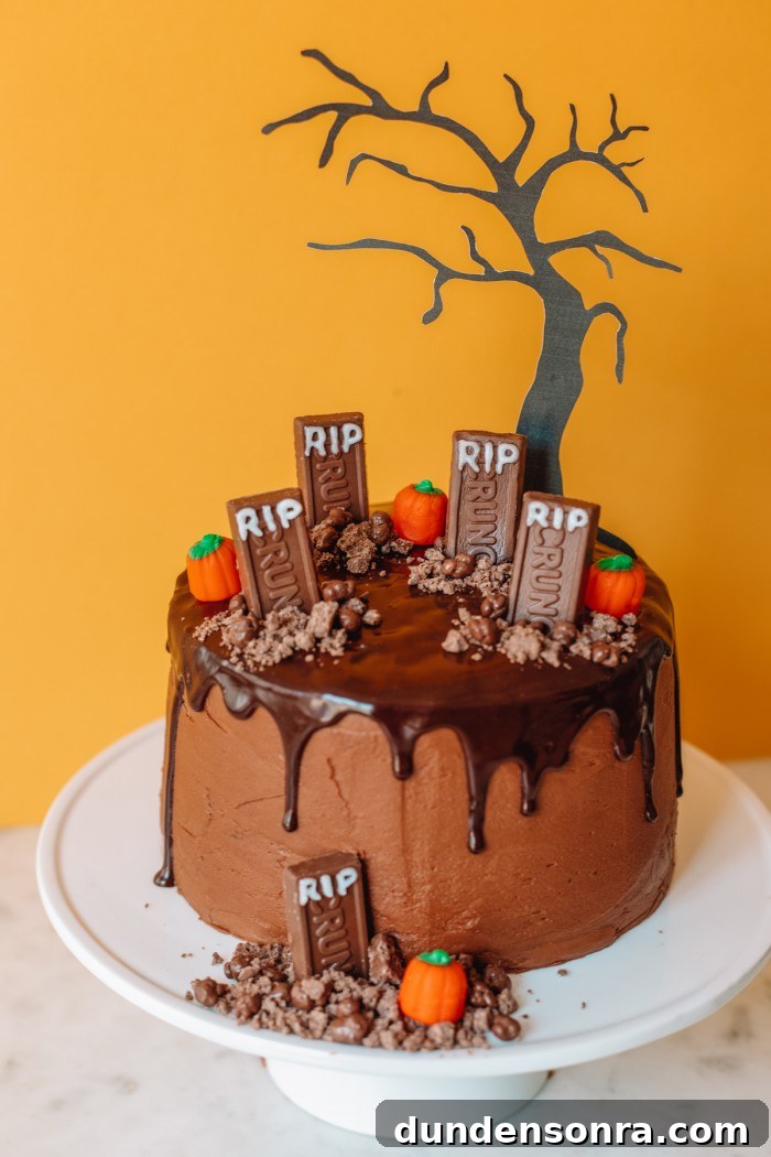 Crunch Bar Graveyard Cake