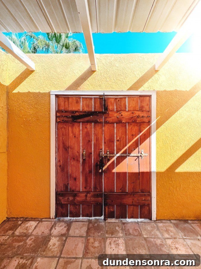 Wood Doors in courtyard