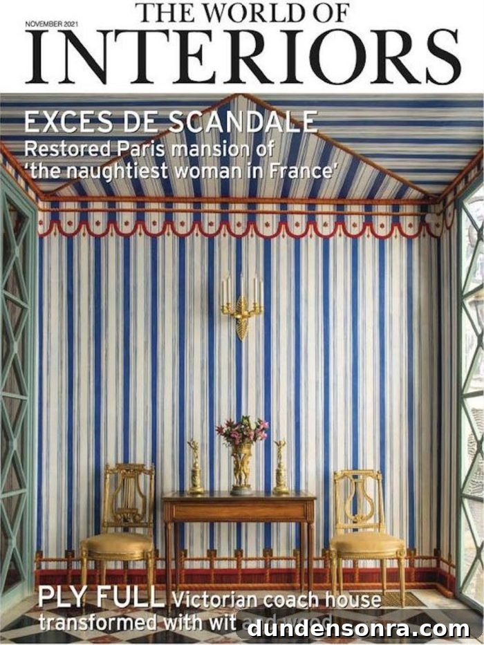 Gift Ideas for Designers and Design Enthusiasts 8 The world of Interiors November 2021 cover of a Paris mansion