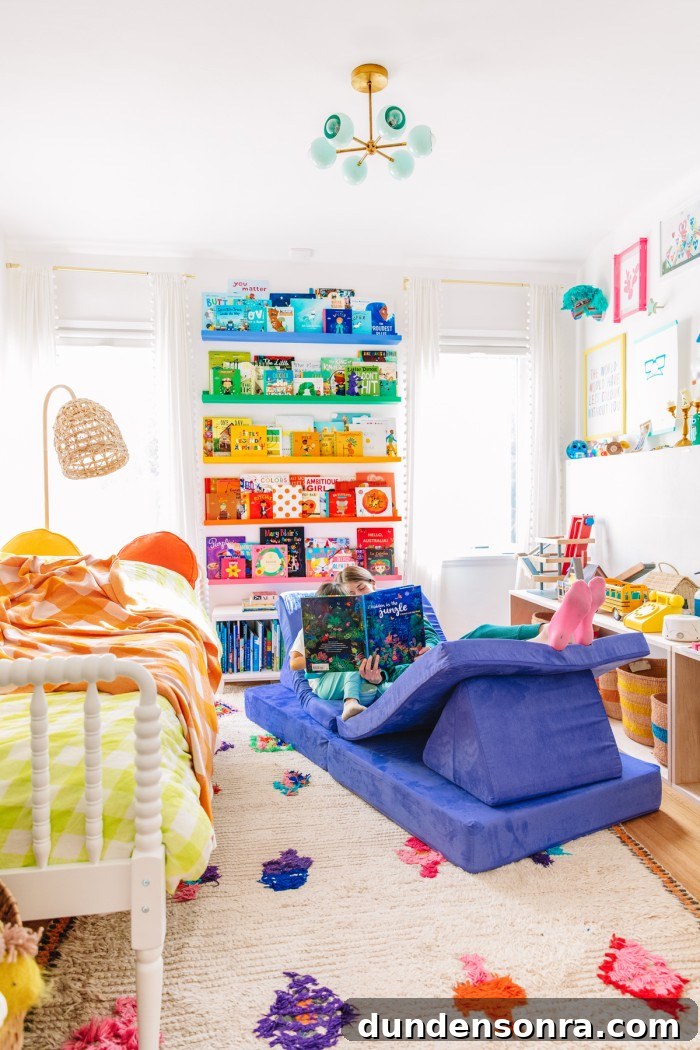 Purple nugget in rainbow kids room
