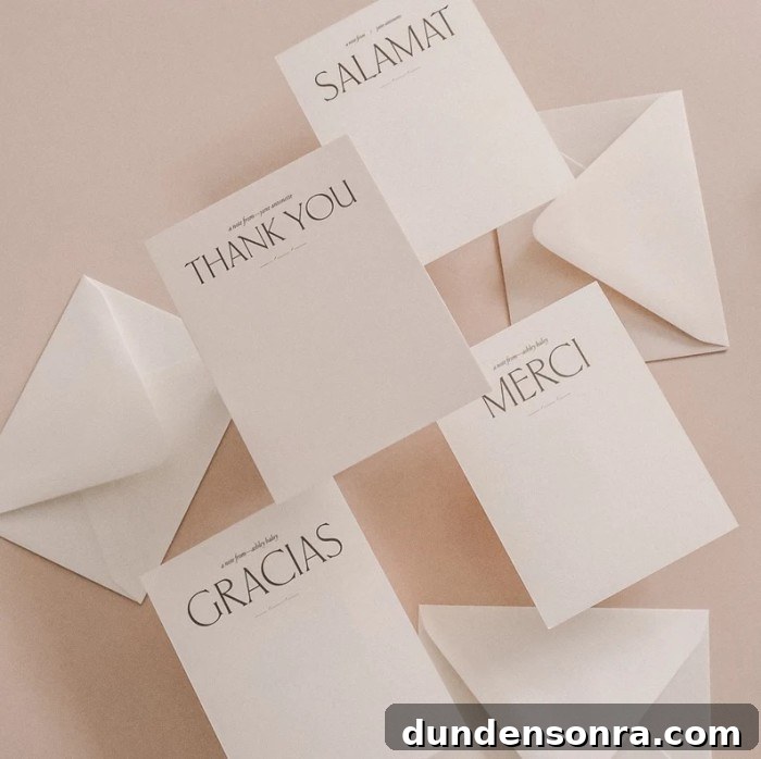 Unique Gift Ideas for People Who Truly Have Everything 15 personalized thank you stationery on a pink table