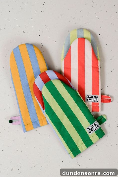 Gift Ideas for Home Chefs and Bakers 11 Striped oven mitts, comes in many different colors!