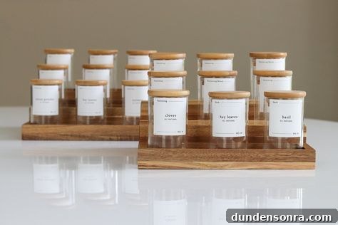 Gift Ideas for Home Chefs and Bakers 13 Glass spice jars set with labels to make them easy to find