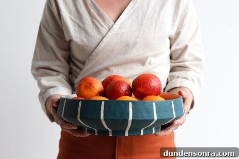 Gift Ideas for Home Chefs and Bakers 19 Blue and white pinstripe serving platter that is perfect for holding fruit