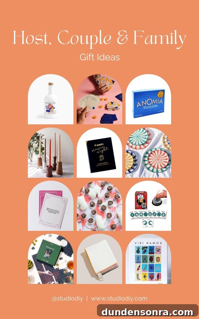 photo collage of gifts for hosts couples and families