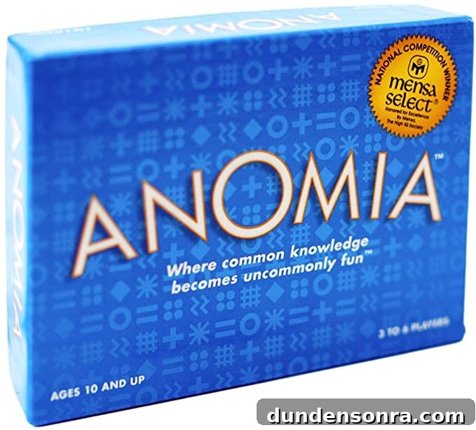 The game anomia; "where common knowledge becomes uncommonly fun." 