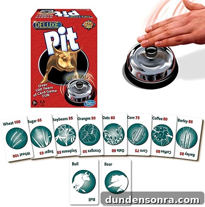 The game pit! Includes a bell and cards! 