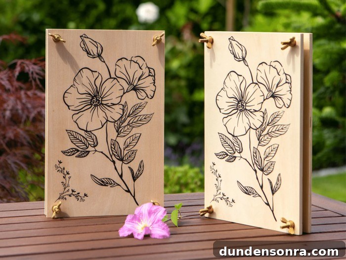 wood flower press on table