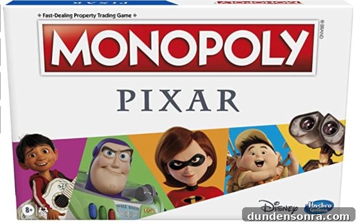Pixar Monopoly with famous Disney characters on the front