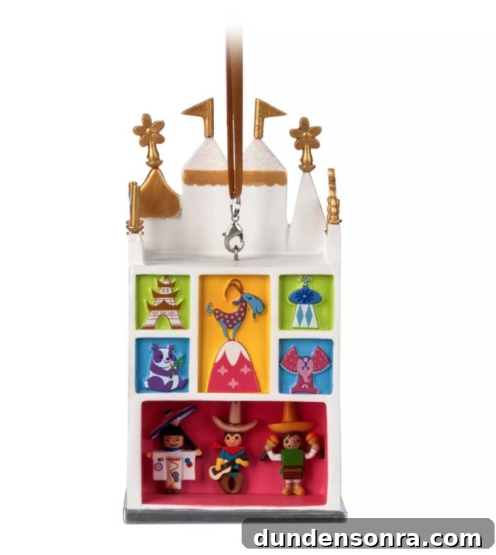 Attraction Ornaments; example includes It's A Small World