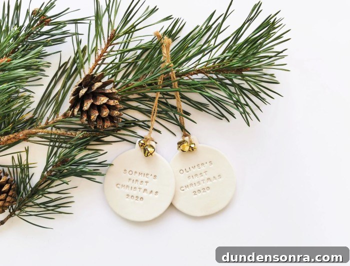clay bauble baby's first christmas ornament