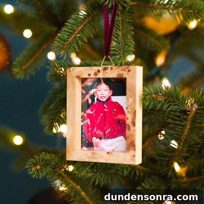 wooden frame christmas ornament