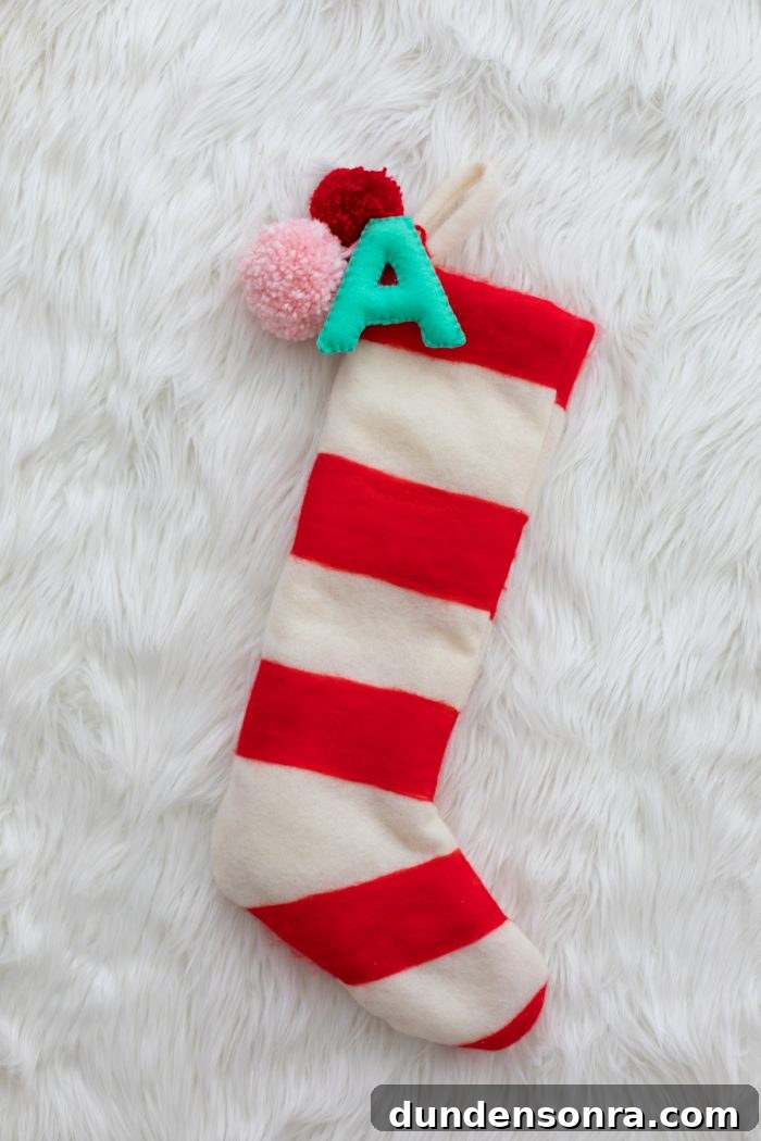 DIY Felted Stripe Christmas Stockings