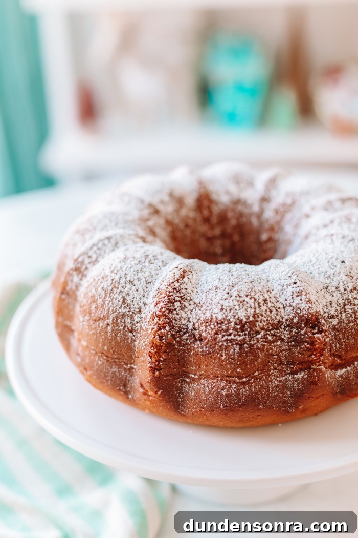 bundt cake on a cake stand