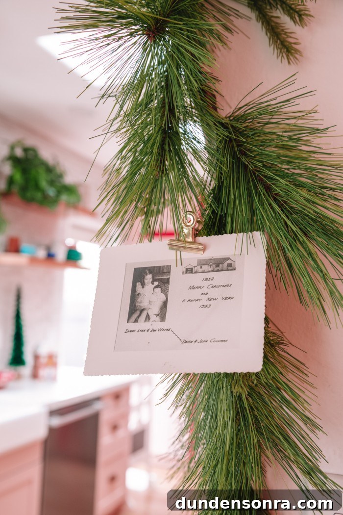 Creative Ways to Display Christmas Cards This Holiday Season 12 old Christmas card clipped to garland