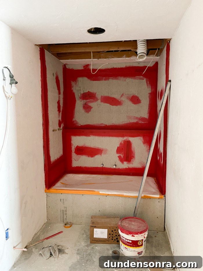 new bathroom tub construction