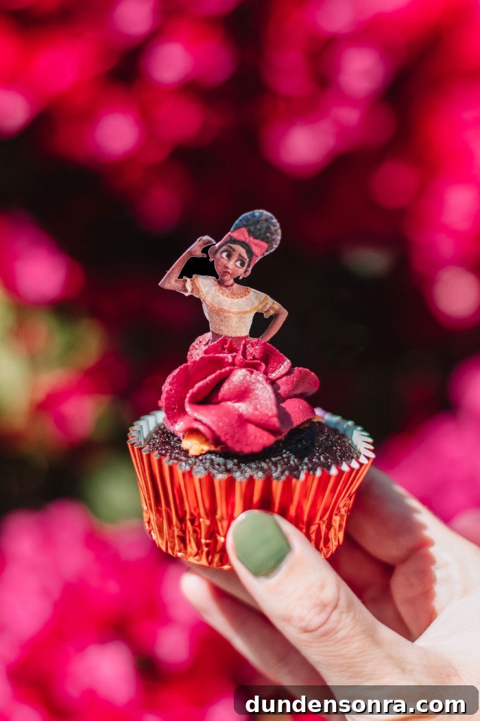 Encanto-Inspired Cupcakes: Colorful Recipe for Party Treats 6 Dolores Cupcake from Encanto