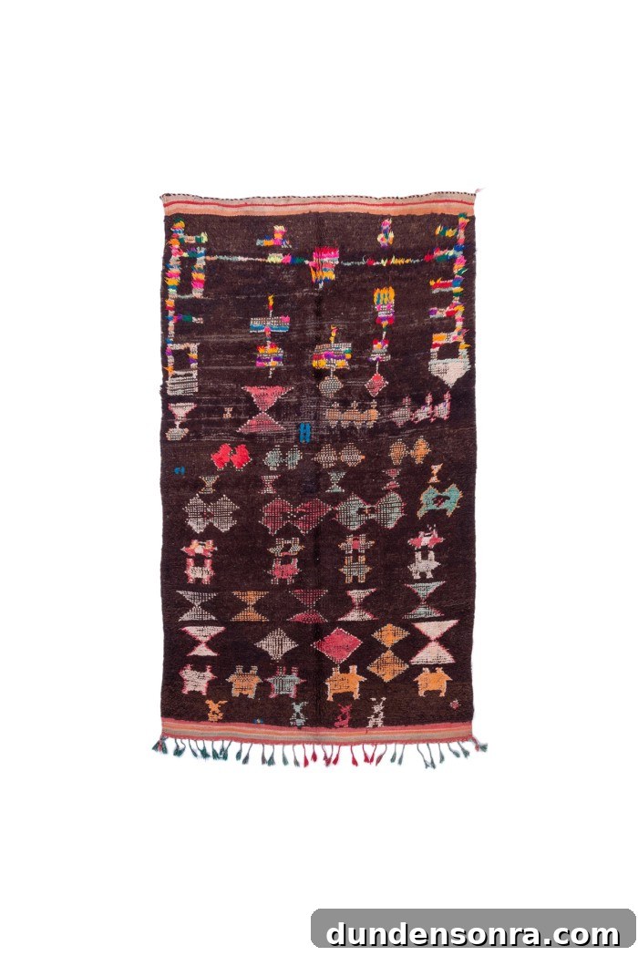brown moroccan rug on white background