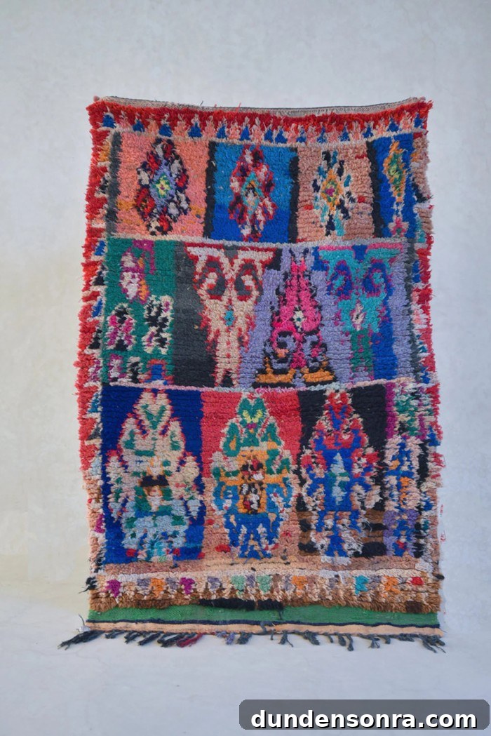 small blue and pink moroccan rug