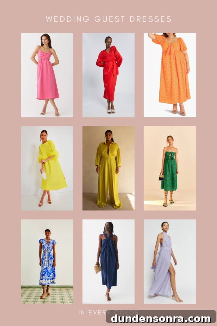 collage of colorful dresses