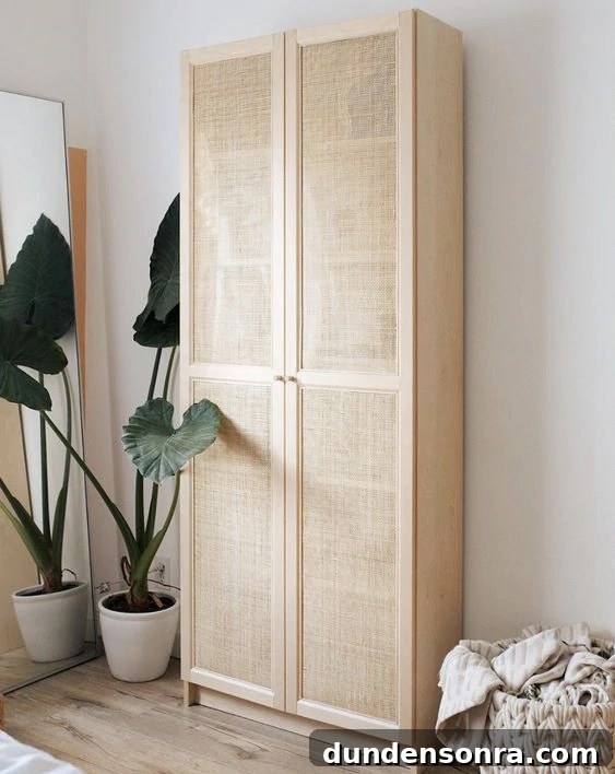 wardrobe with cane doors