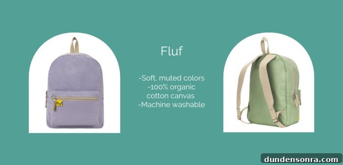 collage of Fluf backpacks