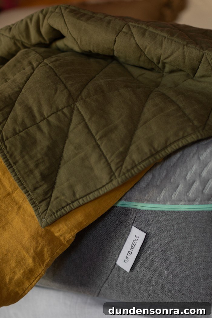mattress corner with quilt on top