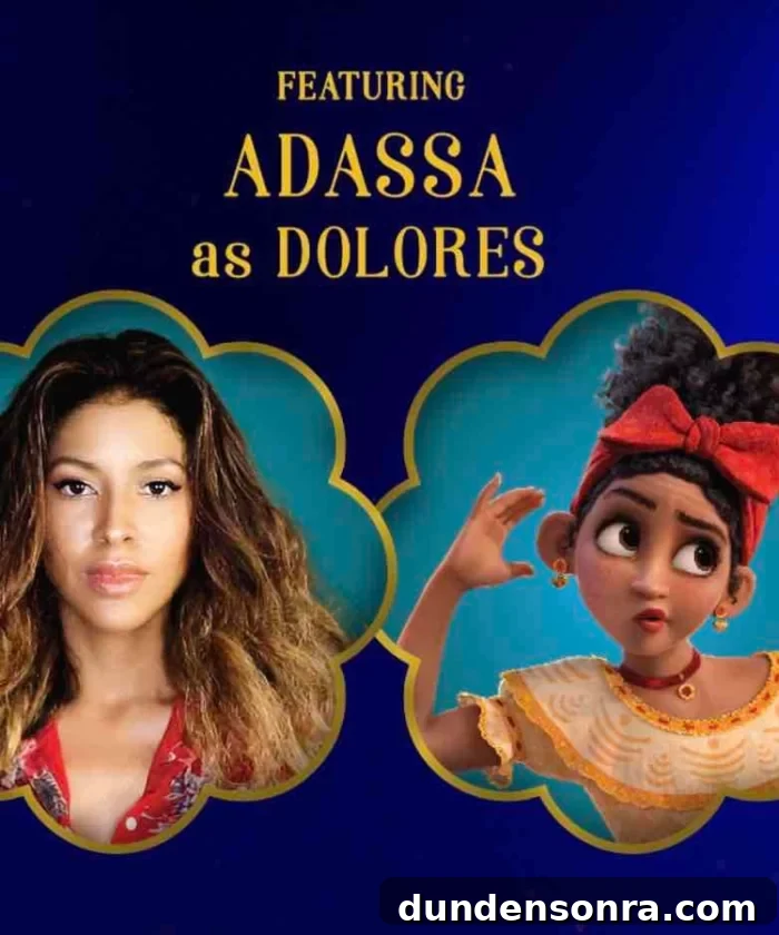 Dolores from Encanto picture collage