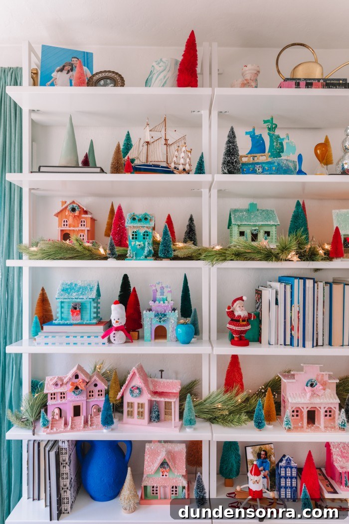 10 Family Christmas Crafts and Activities Inspired by Movies 3 Christmas decorated bookshelves