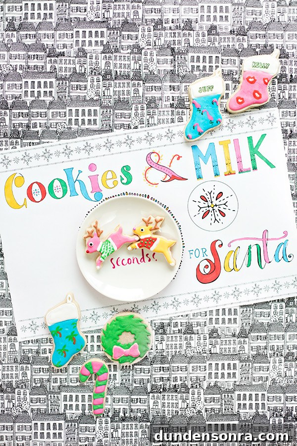 10 Family Christmas Crafts and Activities Inspired by Movies 8 Free Printable (+ Colorable!) Milk + Cookies Placemat for Santa