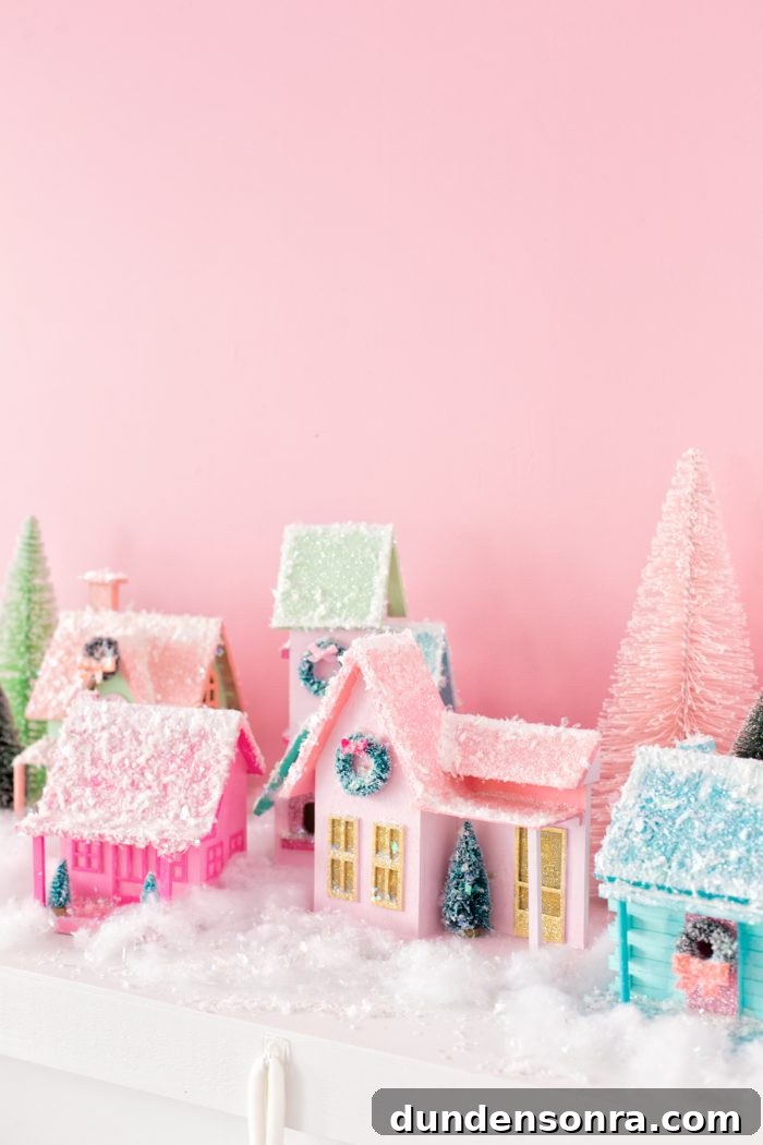 DIY Colorful Christmas Village