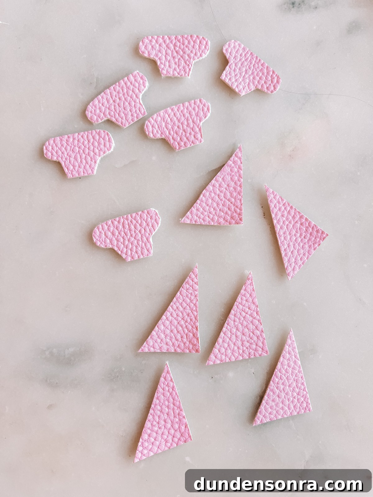 pink leather cut outs