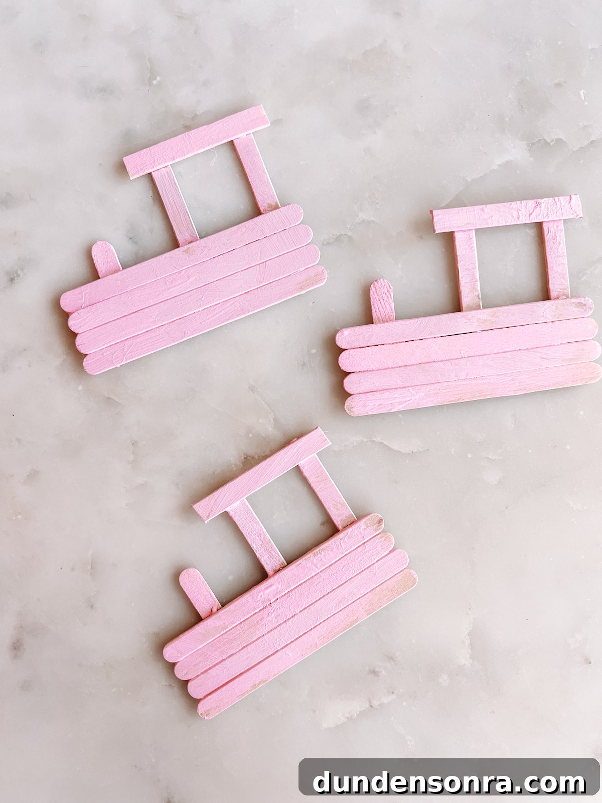 pink popsicle stick trains