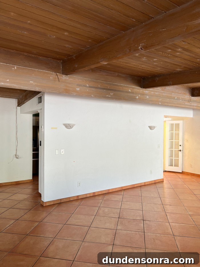 blank white wall in house
