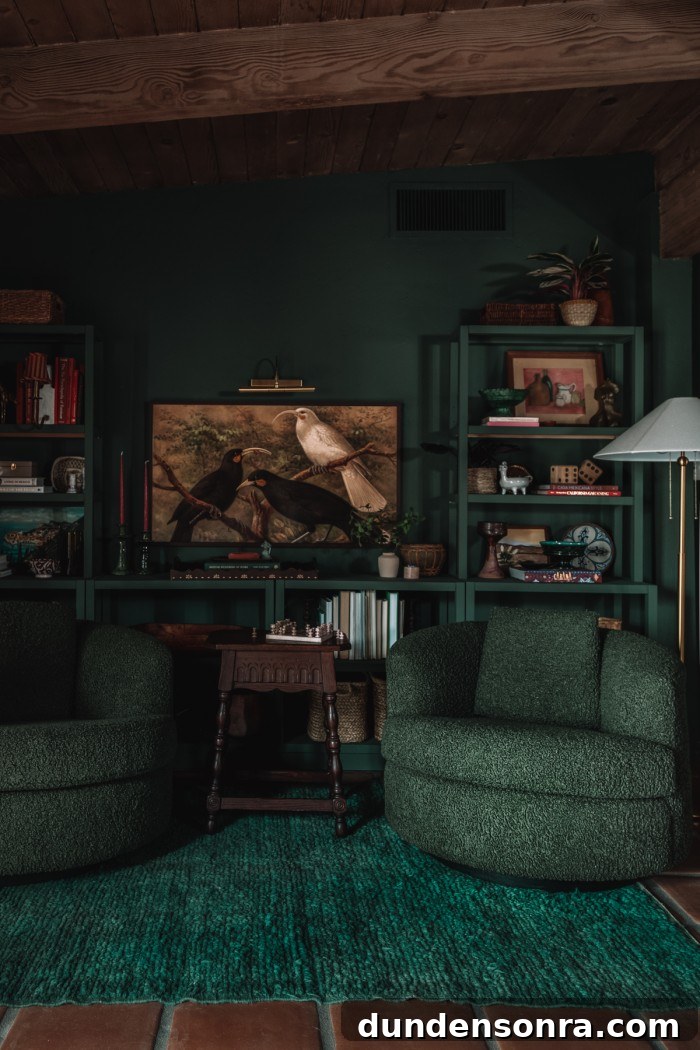 Monochromatic Dark Green Bedroom Ideas and Decor Tips 12 dark green reading nook