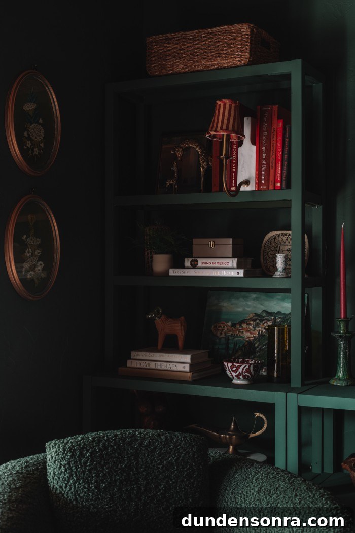 Monochromatic Dark Green Bedroom Ideas and Decor Tips 16 Dark Green bookshelves