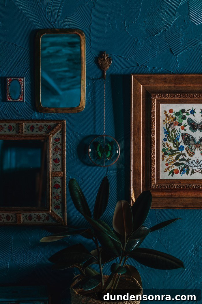 Textured Teal Bunk Room Ideas for Stylish Small Spaces 15 gallery wall on teal painted wall