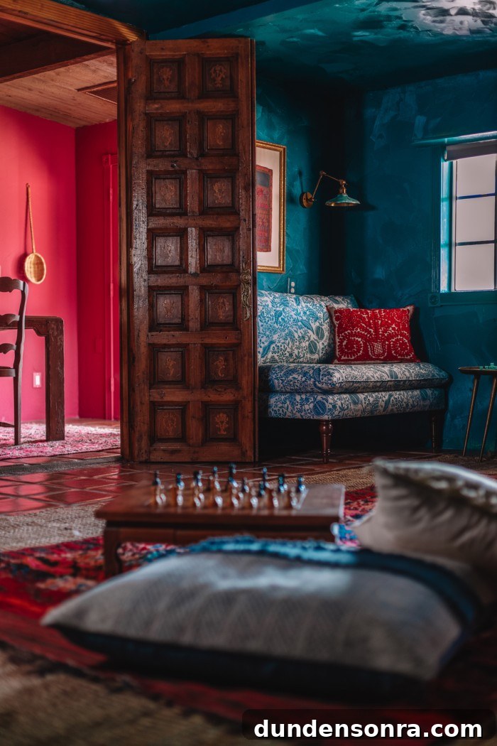Textured Teal Bunk Room Ideas for Stylish Small Spaces 20 pillow and chess table in teal room