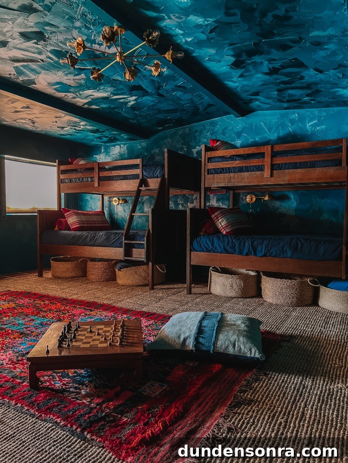 Textured Teal Bunk Room Ideas for Stylish Small Spaces 6 wood bunk beds in teal rooms