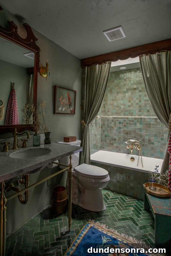 Sage green bathroom