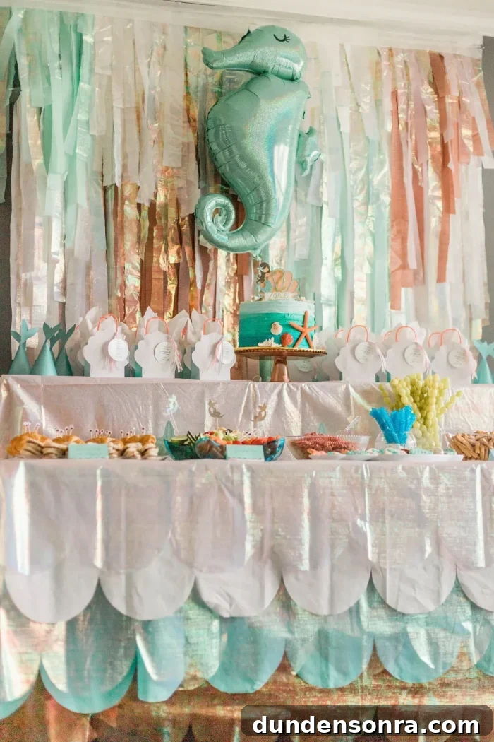 Under the sea birthday party table. 