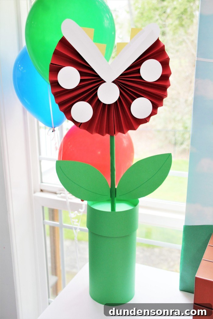 24 Super Mario Birthday Party Ideas to Wow Fans of All Ages 18 Paper fan piranha plants