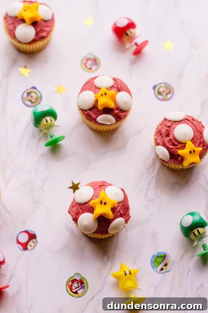 24 Super Mario Birthday Party Ideas to Wow Fans of All Ages 5 Super Mario decorated cupcakes.