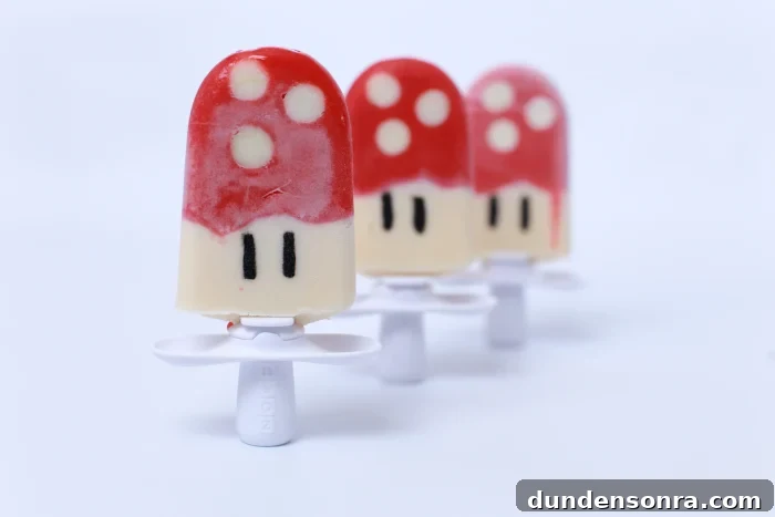 24 Super Mario Birthday Party Ideas to Wow Fans of All Ages 8 Mario mushroom popsicles