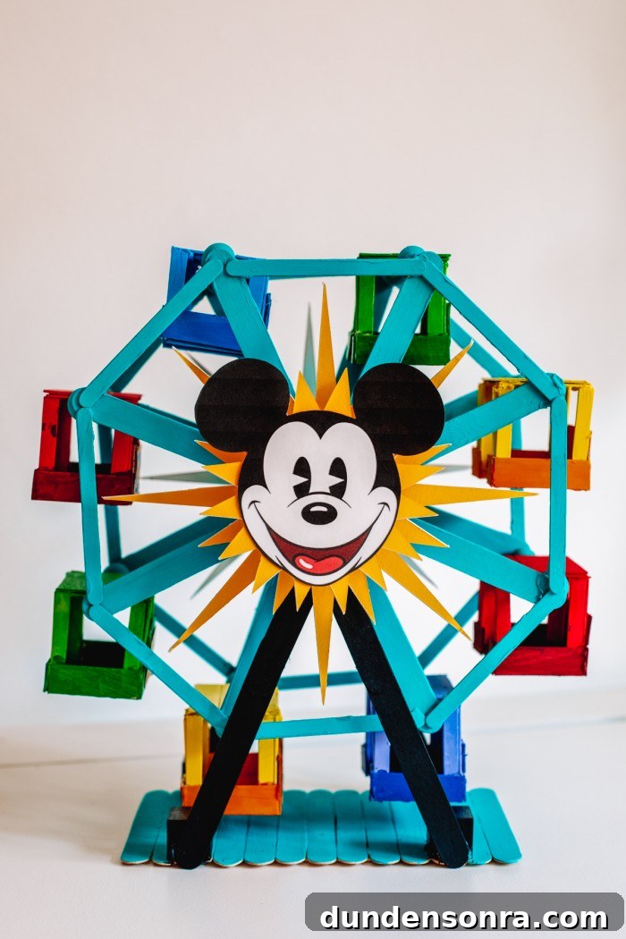 22 Magical Disney Crafts Kids Will Love 20 Popsicle Stick Ferris Wheel - Disney Craft Ideas